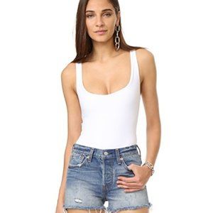 Alix White Tank Bodysuit Small